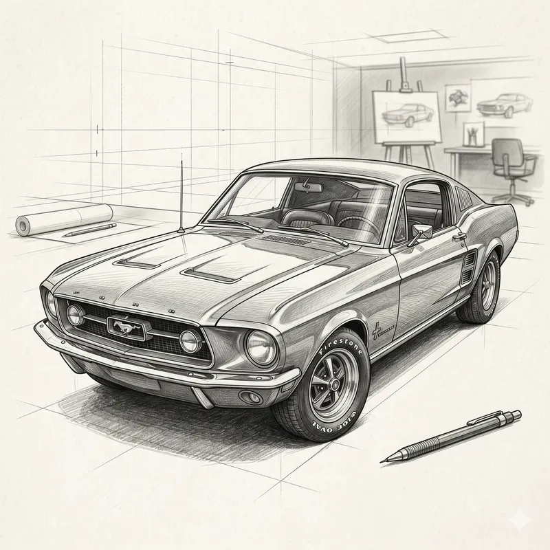 Pencil Sketch Car Designs