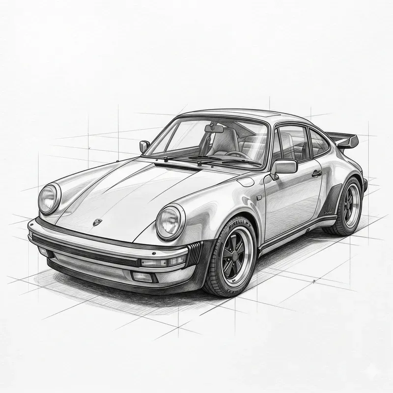 Pencil Sketch Car Designs