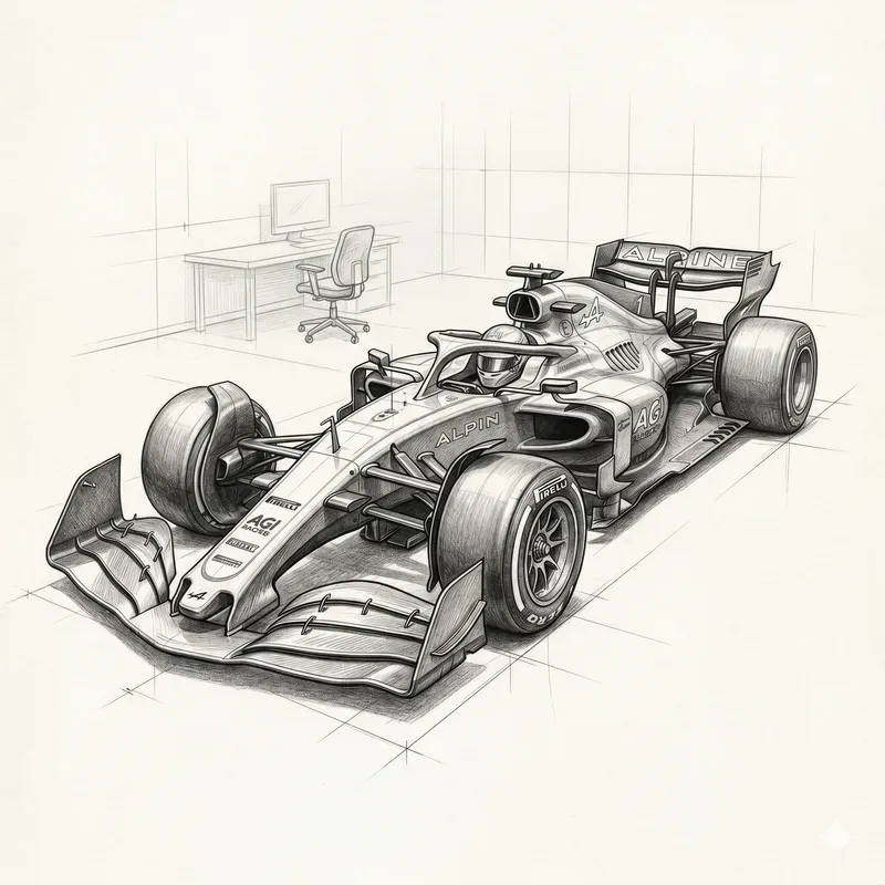 Pencil Sketch Car Designs