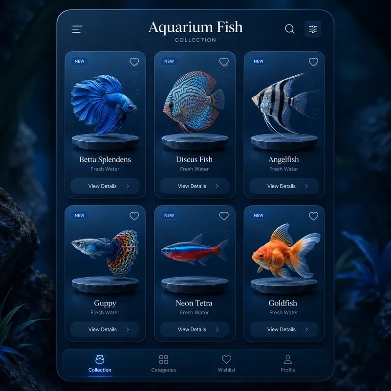 Modern Nature Catalog Card UI Showcases