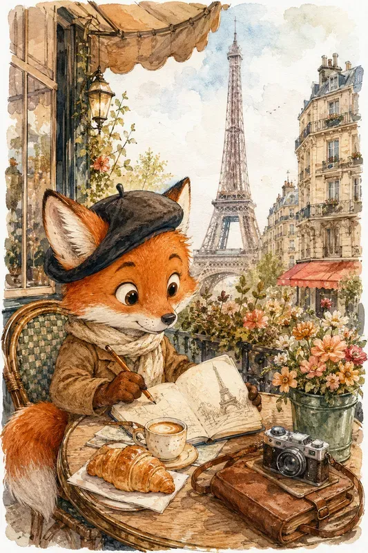Whimsical Travel Storybook Art