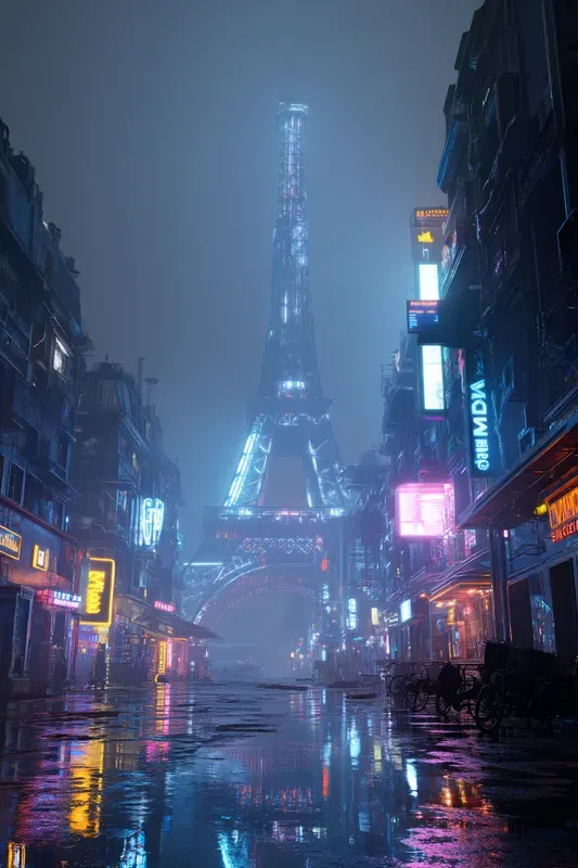 Futuristic Neon Monuments