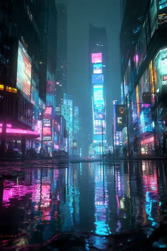 Futuristic Neon Monuments