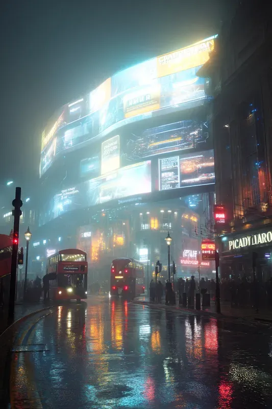 Futuristic Neon Monuments