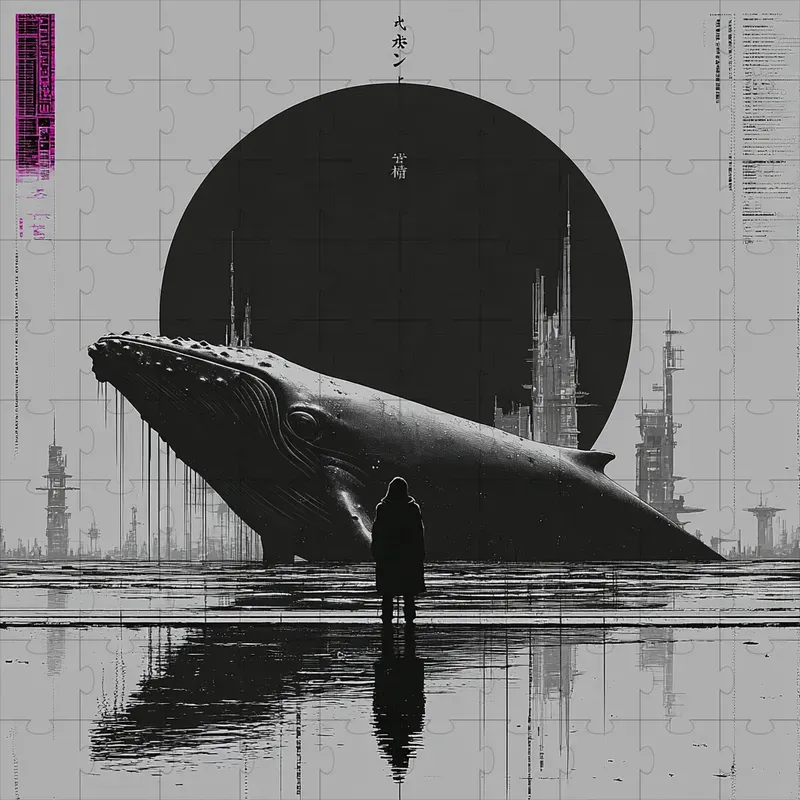 Monochrome Cyberpunk Ink Noir Posters