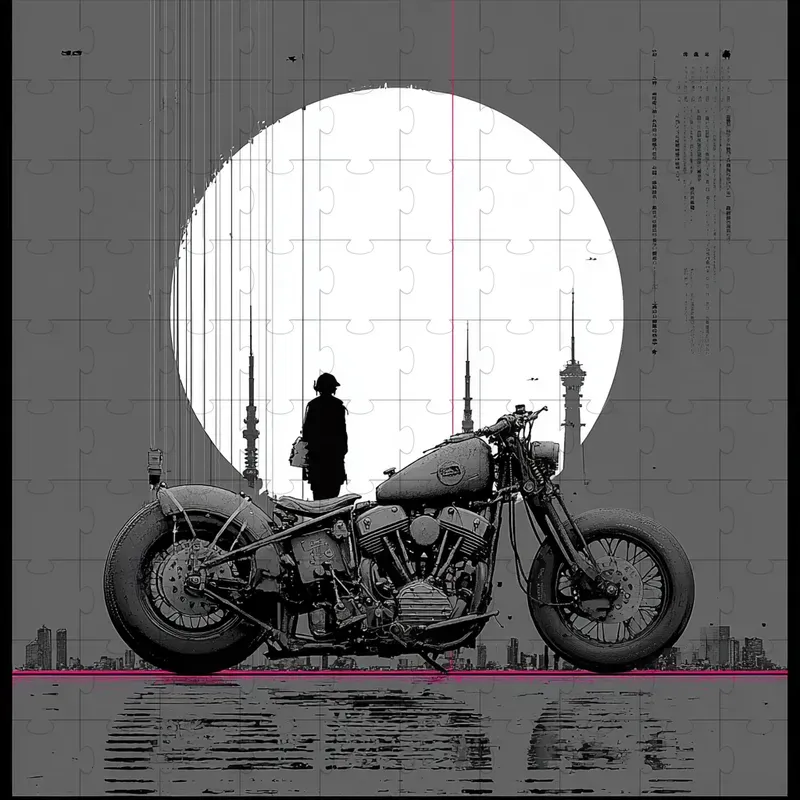 Monochrome Cyberpunk Ink Noir Posters