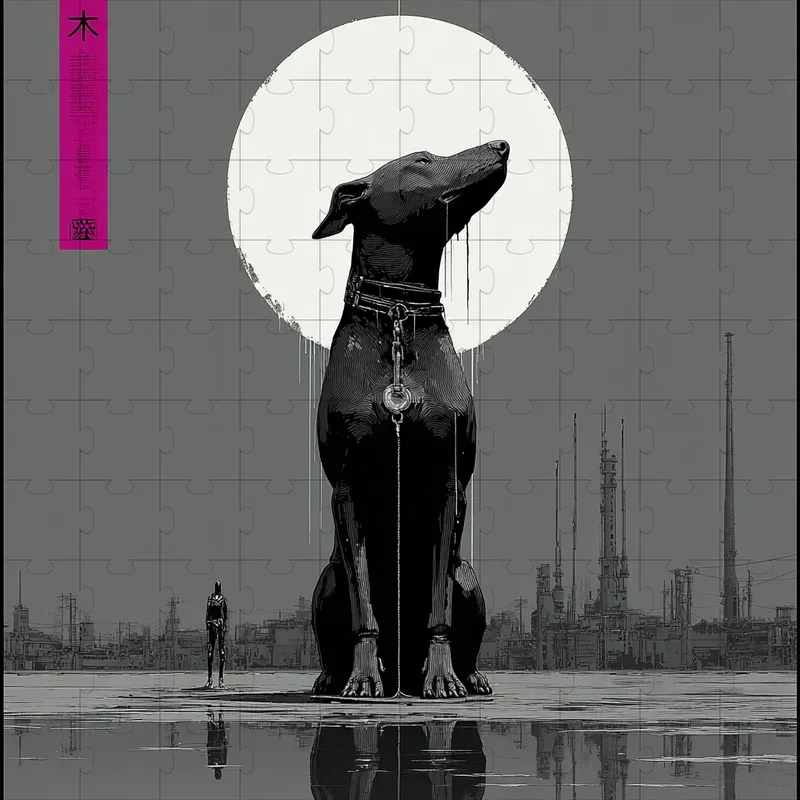Monochrome Cyberpunk Ink Noir Posters