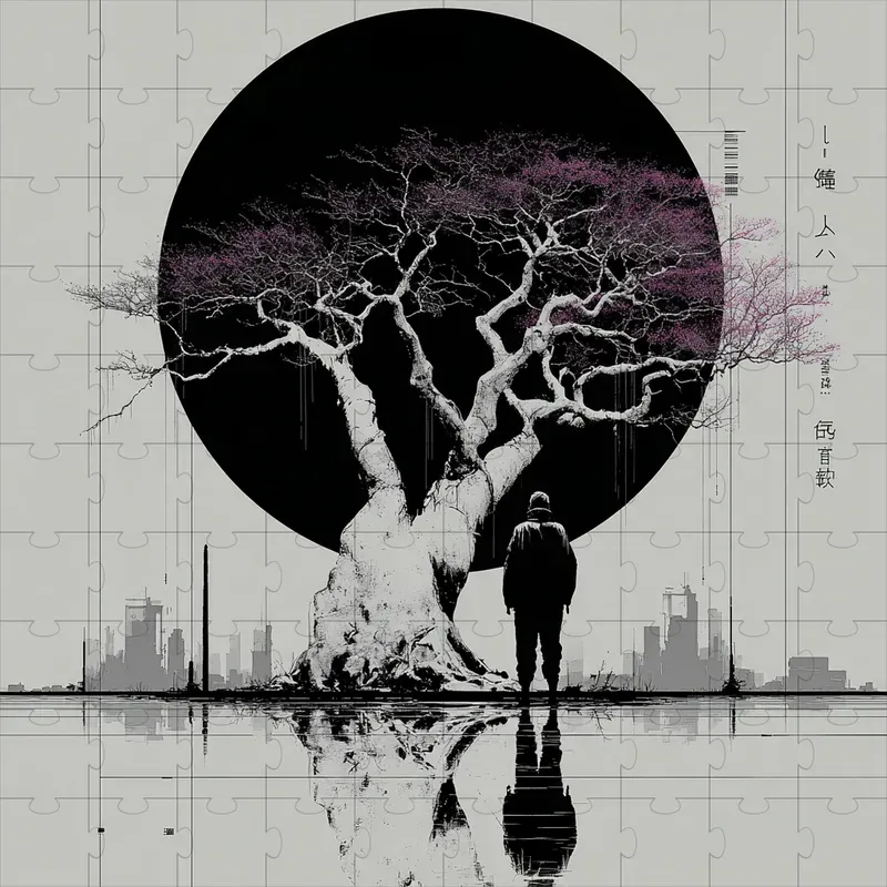 Monochrome Cyberpunk Ink Noir Posters