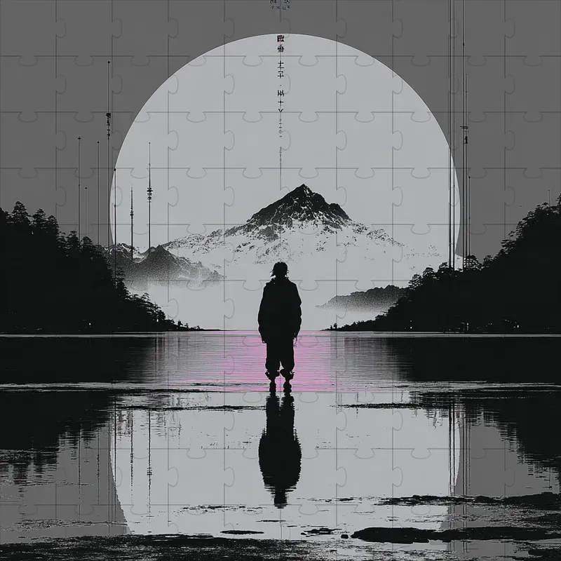Monochrome Cyberpunk Ink Noir Posters