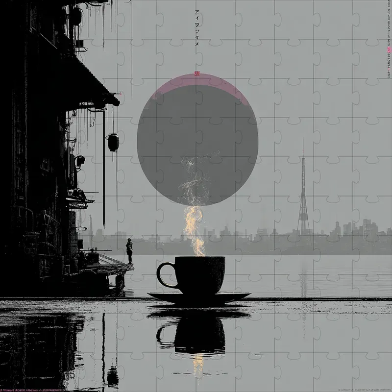 Monochrome Cyberpunk Ink Noir Posters