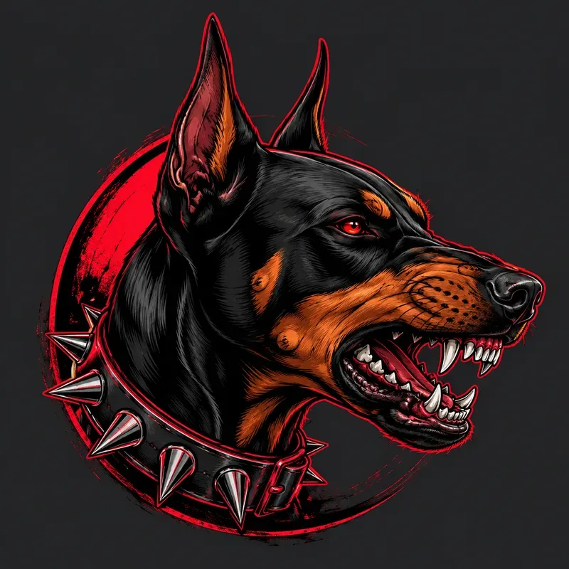 Fierce Guard Dog Tattoo Vector Art