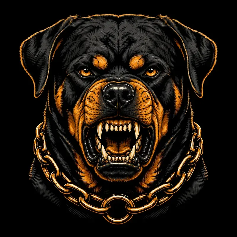 Fierce Guard Dog Tattoo Vector Art
