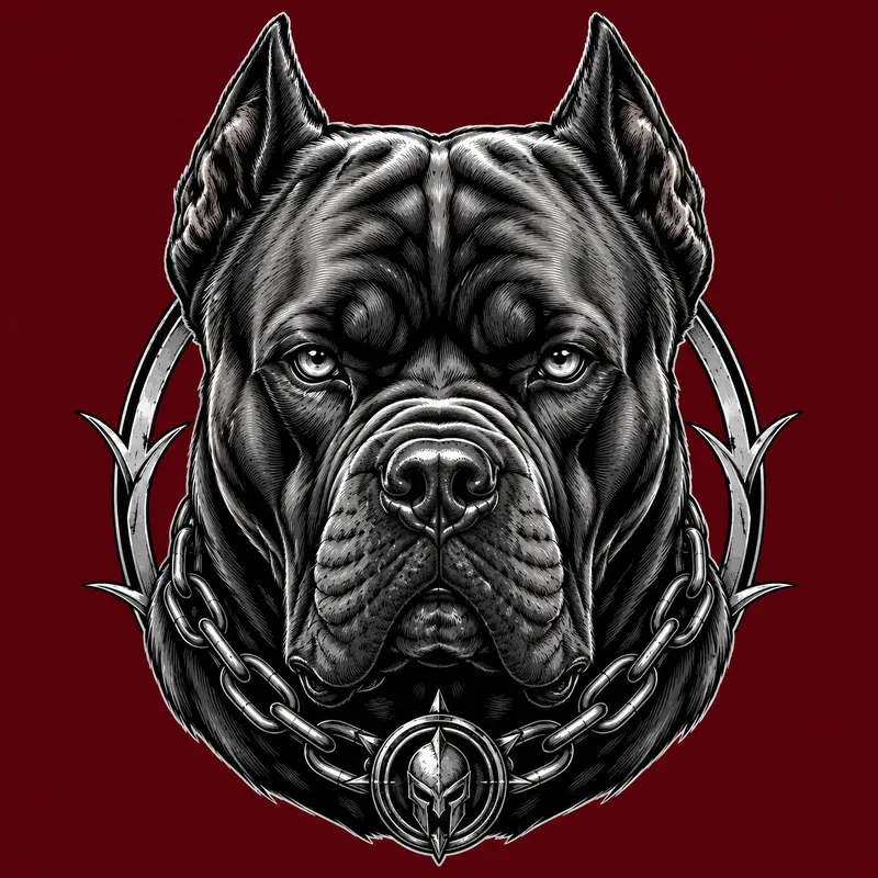 Fierce Guard Dog Tattoo Vector Art