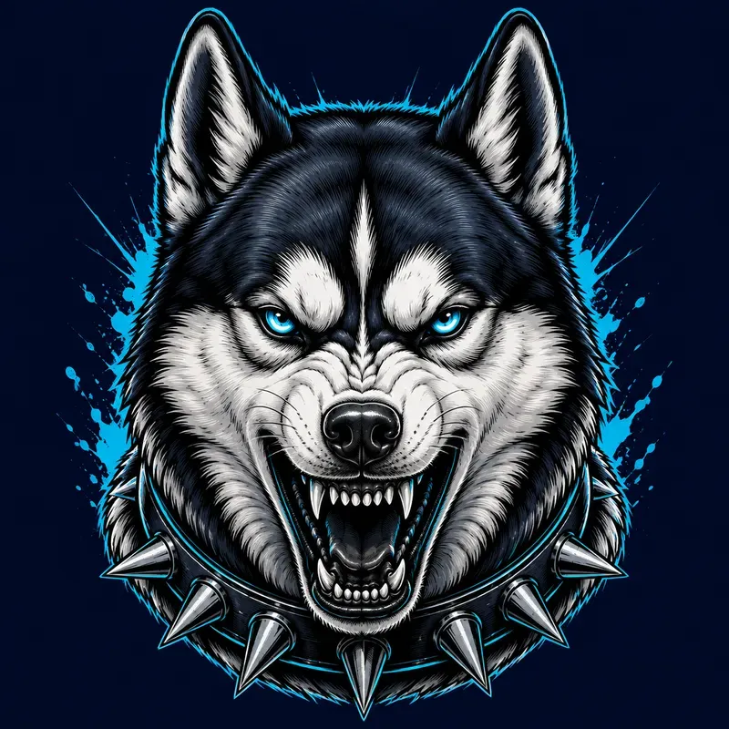 Fierce Guard Dog Tattoo Vector Art
