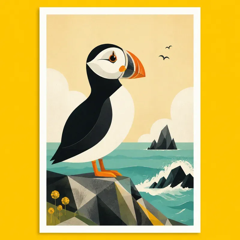 Geometric Bird Poster Art