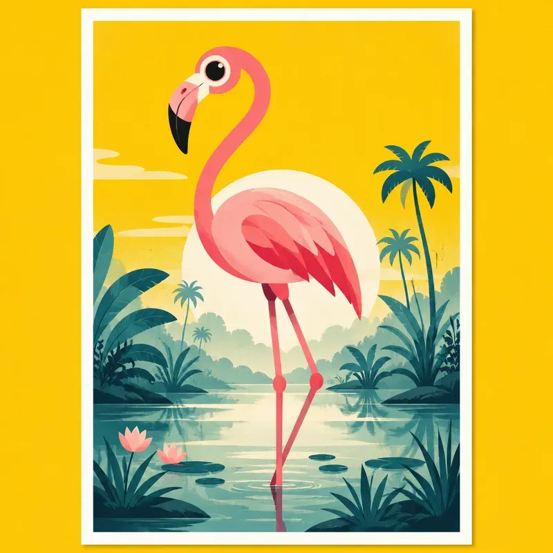 Geometric Bird Poster Art