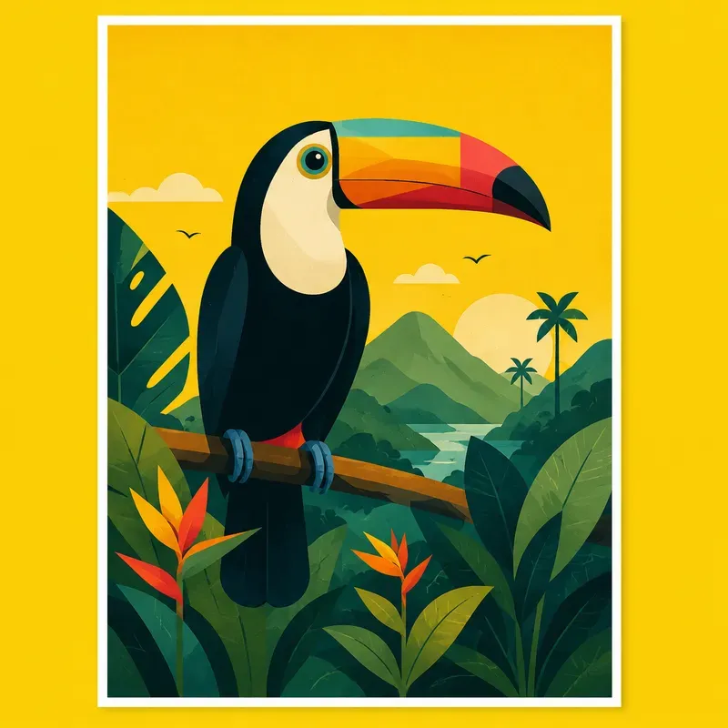 Geometric Bird Poster Art