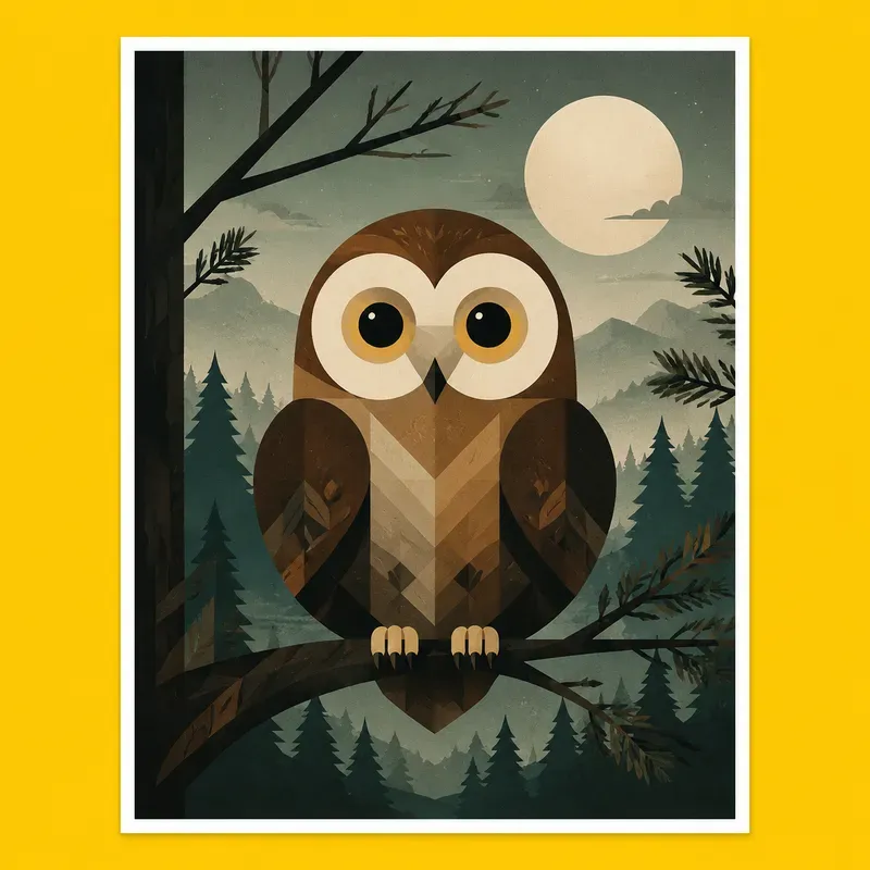 Geometric Bird Poster Art