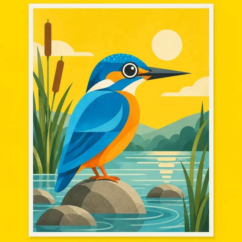 Geometric Bird Poster Art