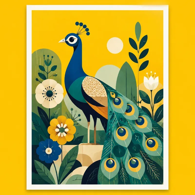 Geometric Bird Poster Art