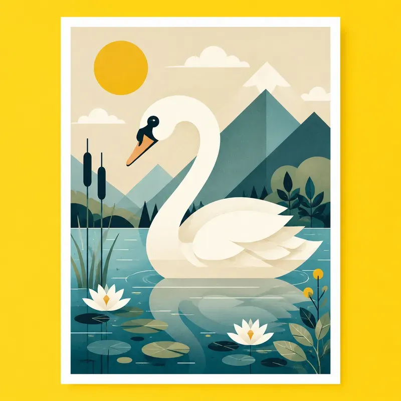 Geometric Bird Poster Art