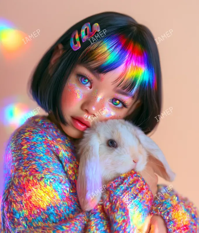 Prismatic Rainbow Beauty Portraits