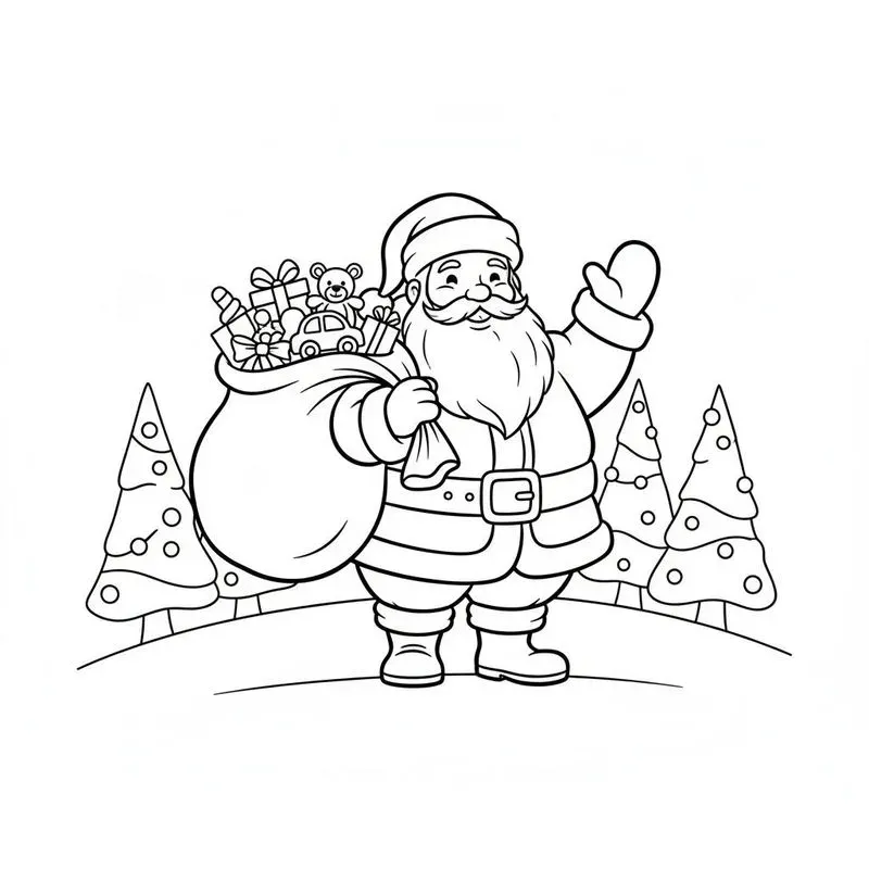 Minimalist Christmas Coloring Book Pages