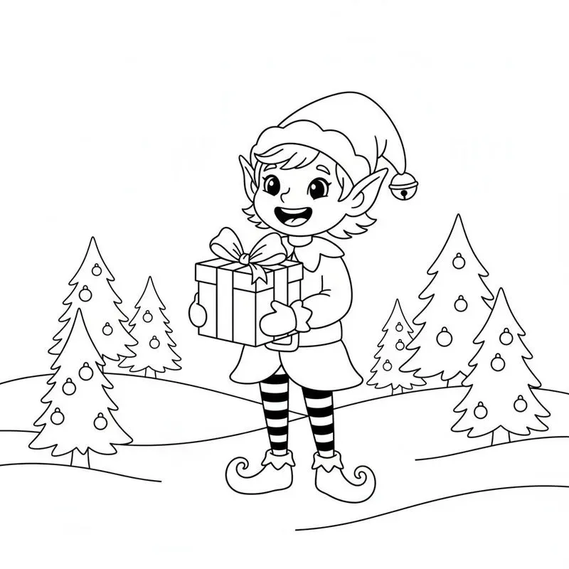 Minimalist Christmas Coloring Book Pages