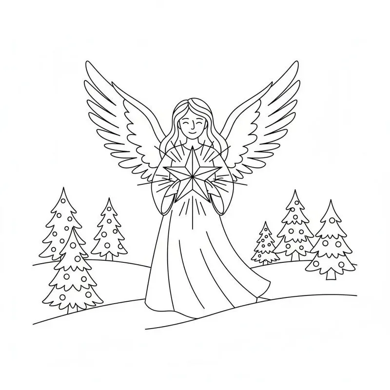 Minimalist Christmas Coloring Book Pages