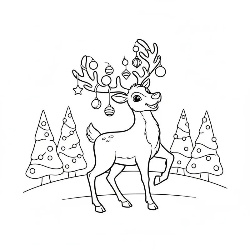 Minimalist Christmas Coloring Book Pages