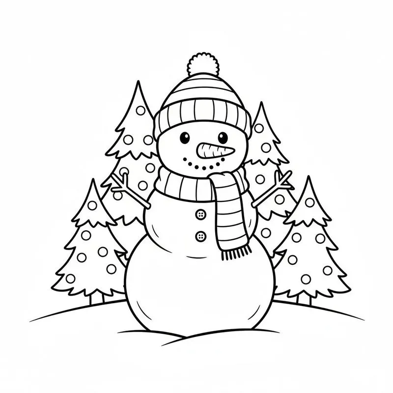 Minimalist Christmas Coloring Book Pages