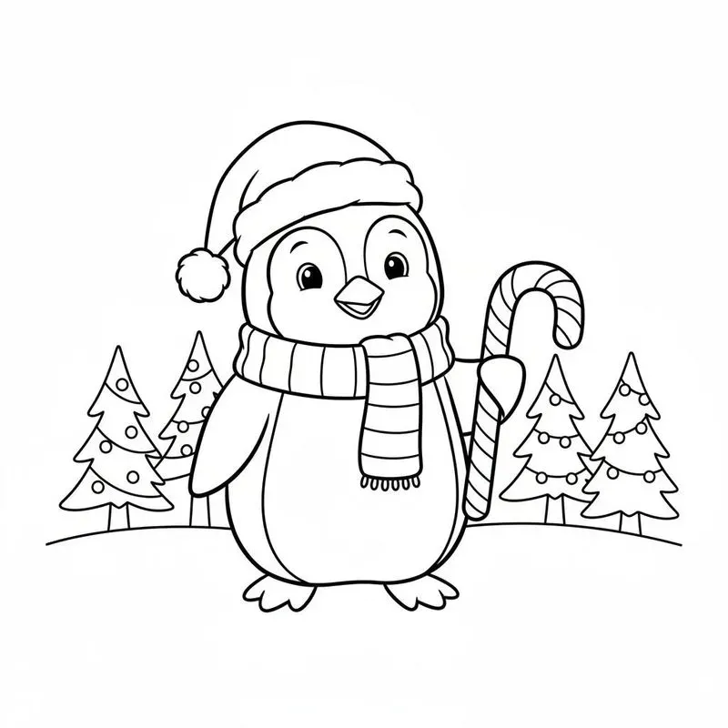 Minimalist Christmas Coloring Book Pages