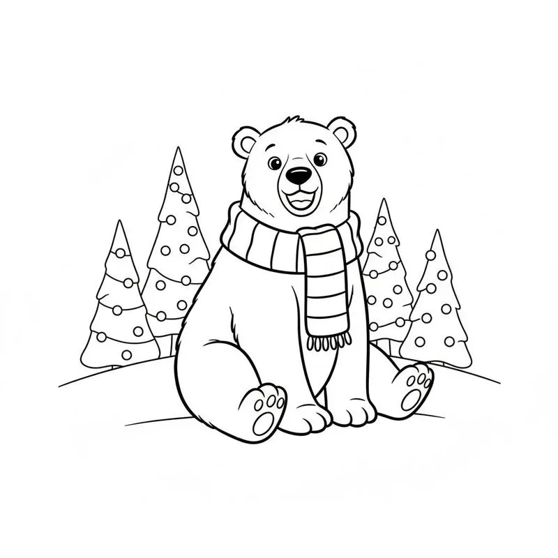 Minimalist Christmas Coloring Book Pages