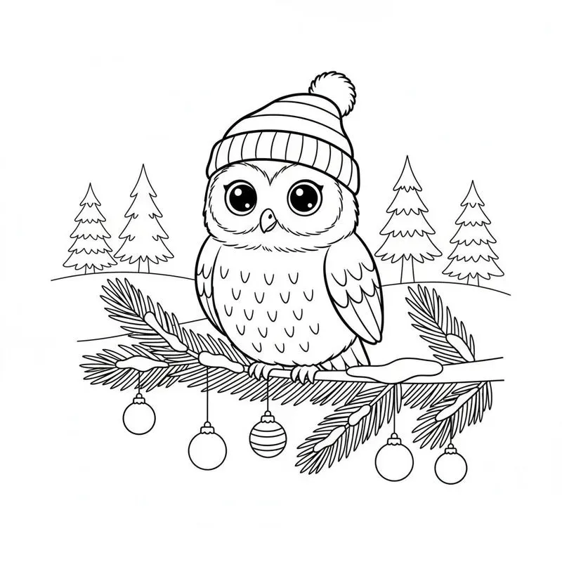 Minimalist Christmas Coloring Book Pages