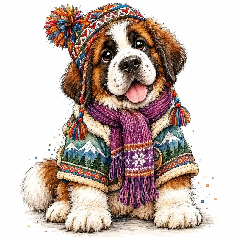 Whimsical Cozy Animal Portraits