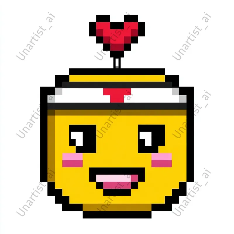Pixel Art 8bit Emoji Faces