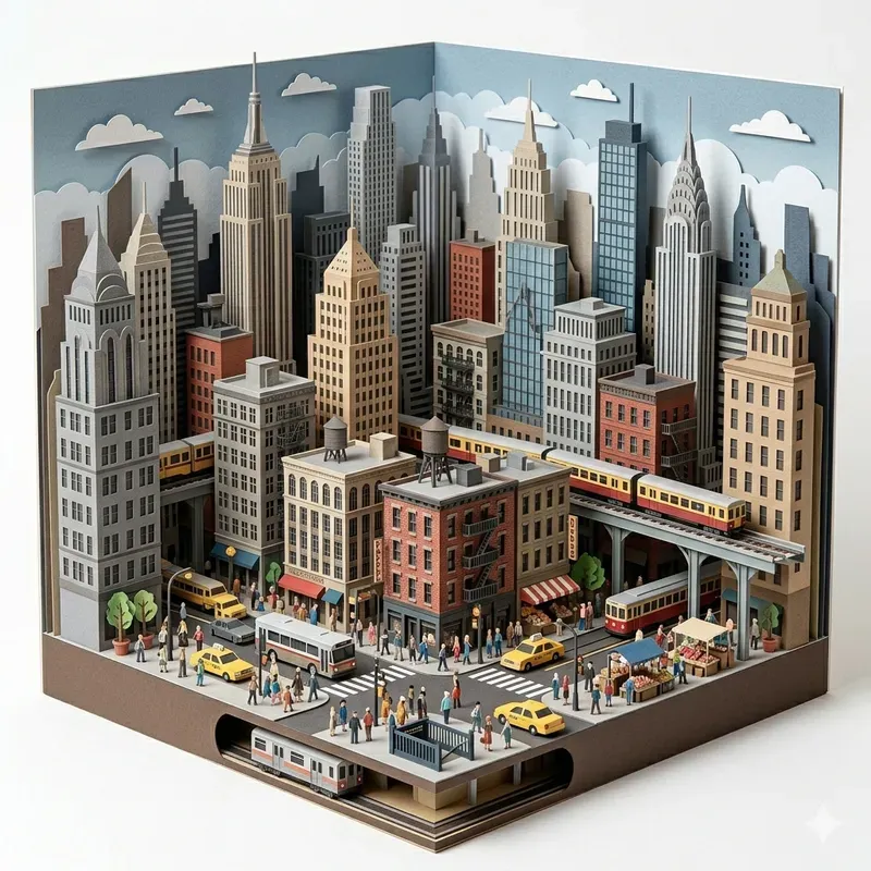 3D Paper Cut Diorama Sceneries