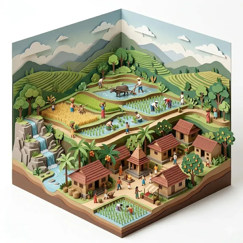 3D Paper Cut Diorama Sceneries