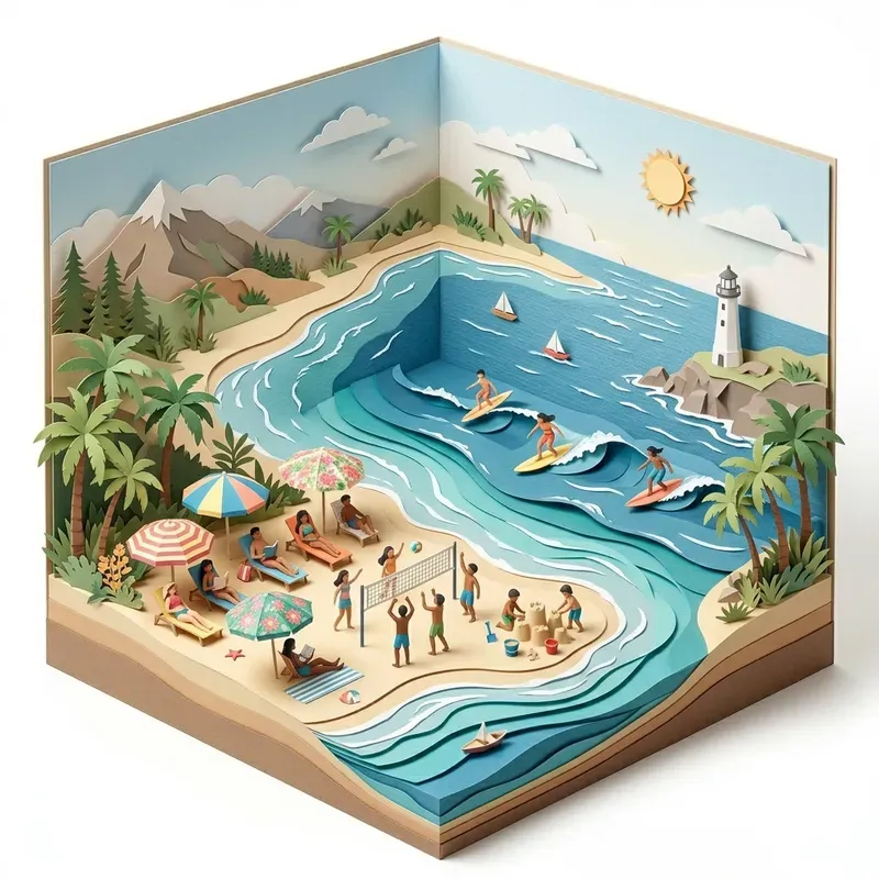 3D Paper Cut Diorama Sceneries