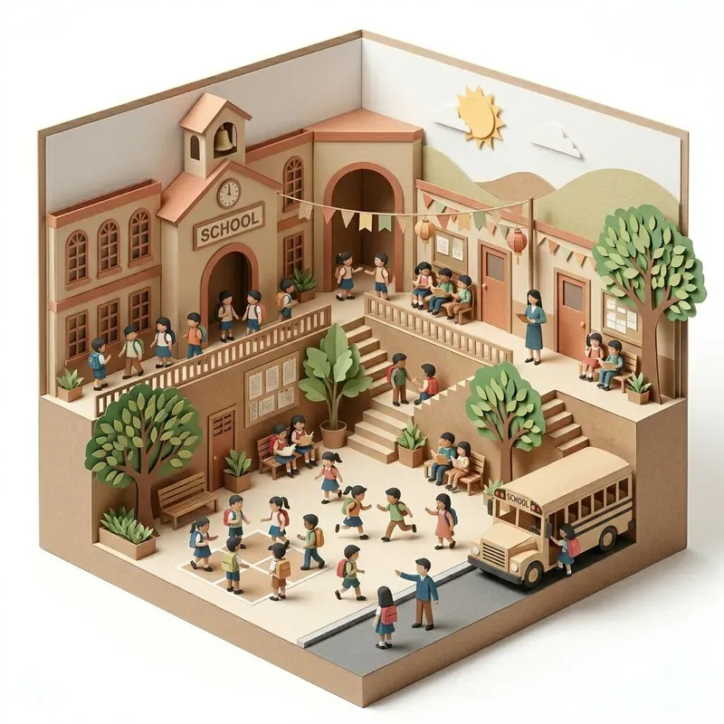 3D Paper Cut Diorama Sceneries