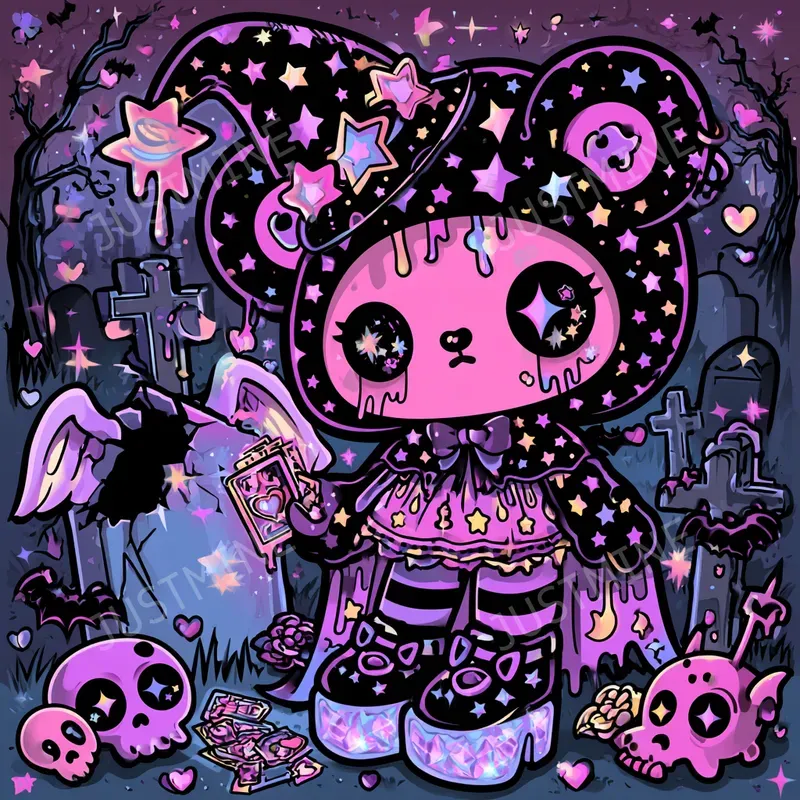 Gothic Kawaii Magicians Clipart