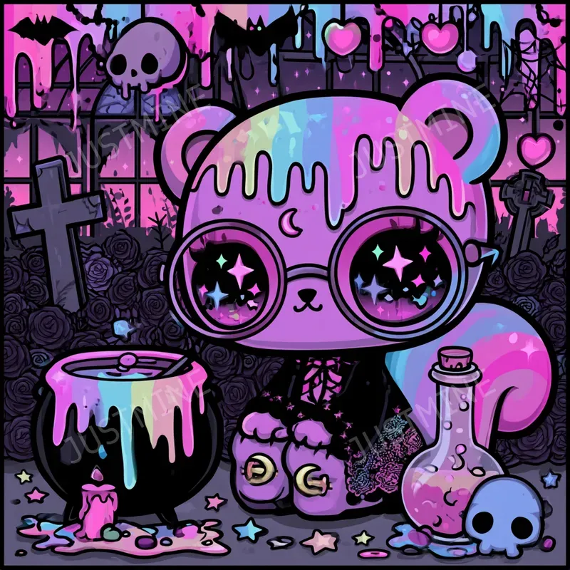 Gothic Kawaii Magicians Clipart
