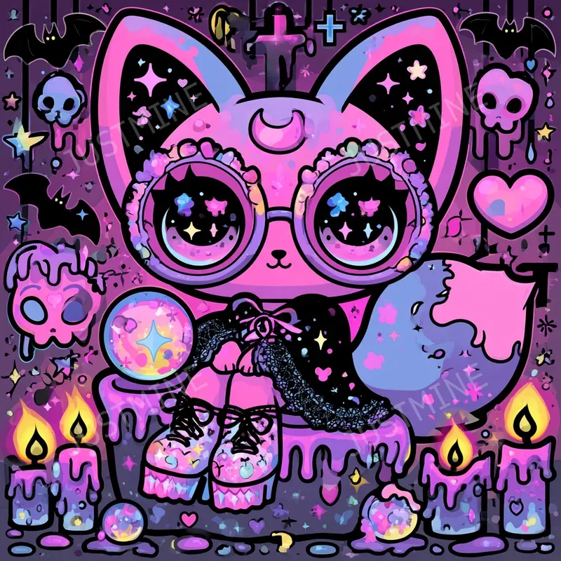 Gothic Kawaii Magicians Clipart