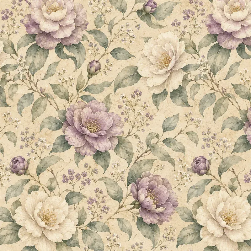 Vintage Watercolor Botanical Patterns