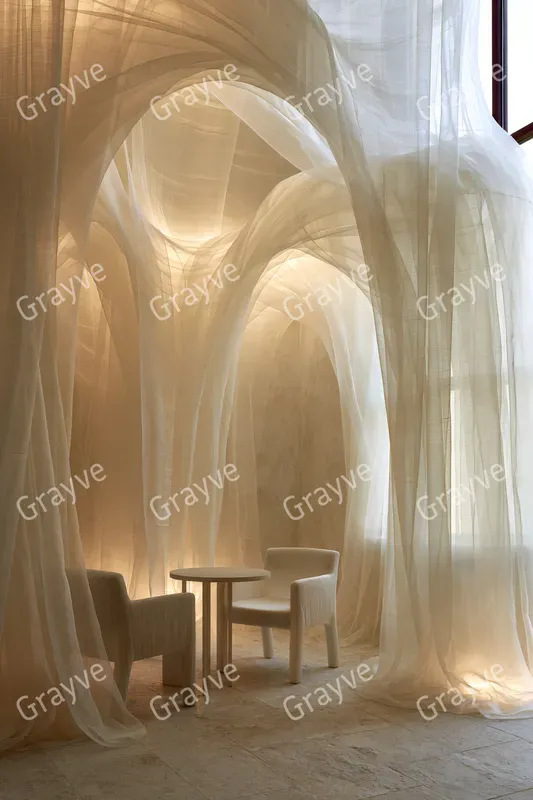 Draped Fabric Interior Photography
