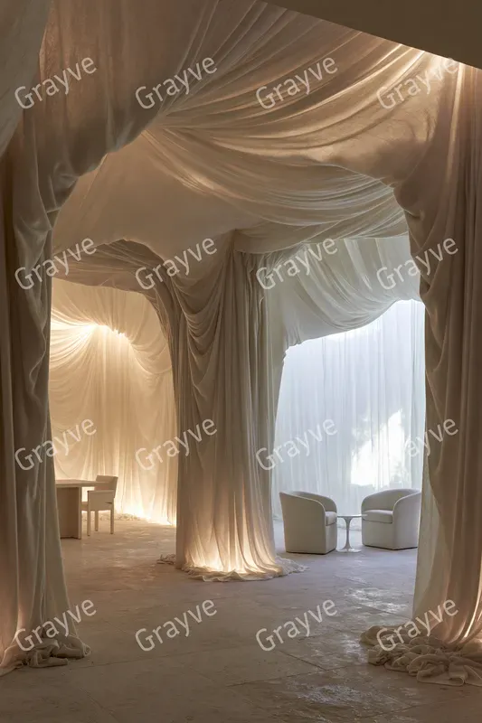 Draped Fabric Interior Photography