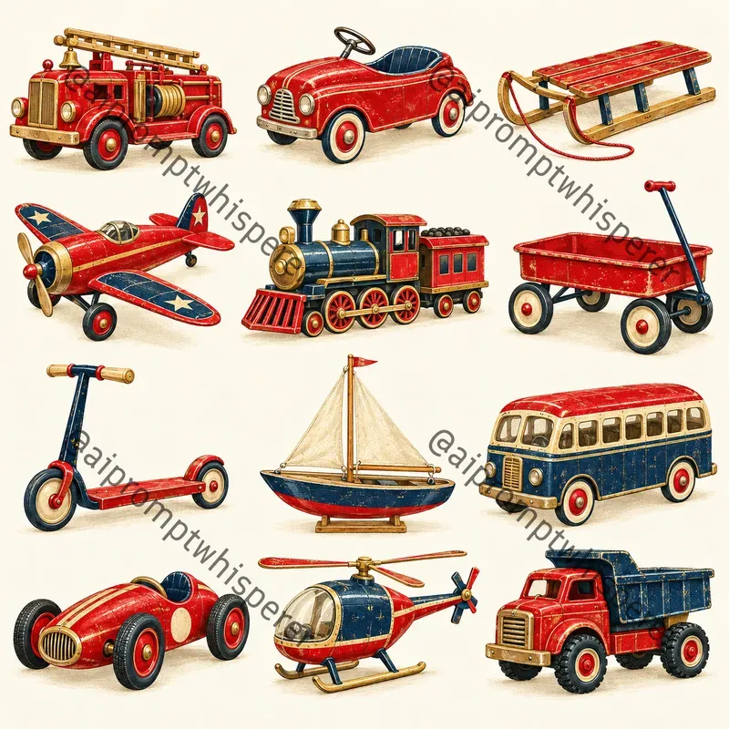 Retro Christmas Toys Clipart Sheets Etsy