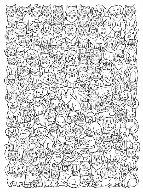 Clean Line Art Doodle Coloring Pages