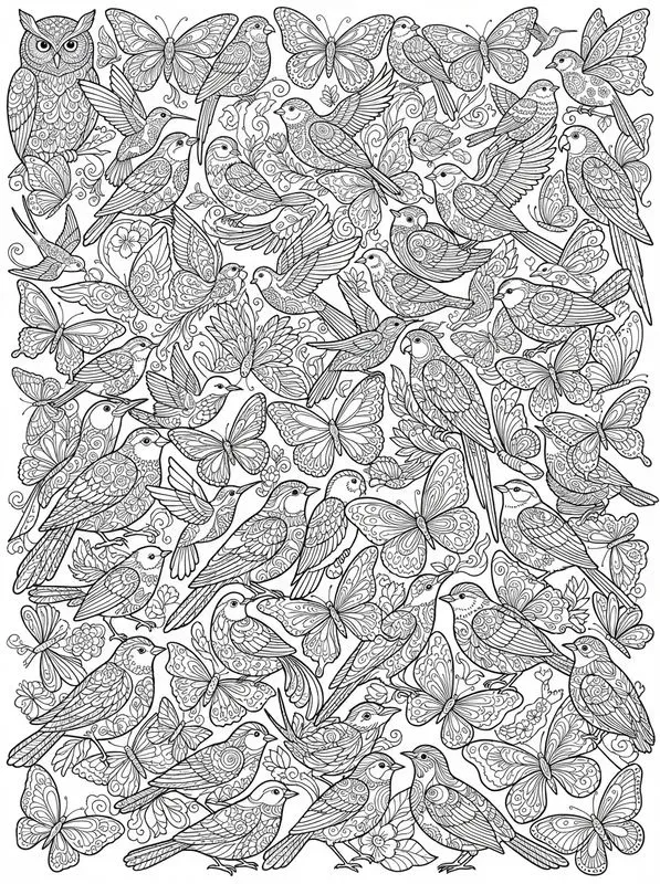 Clean Line Art Doodle Coloring Pages