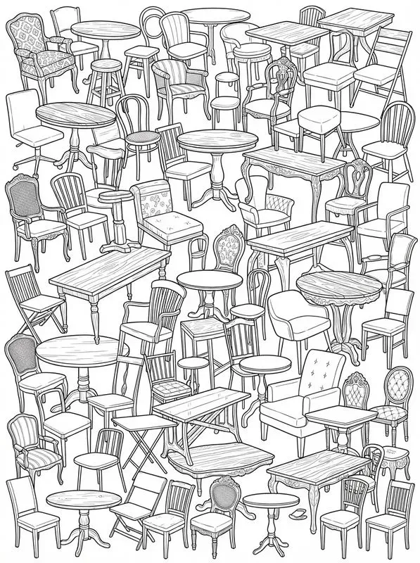 Clean Line Art Doodle Coloring Pages